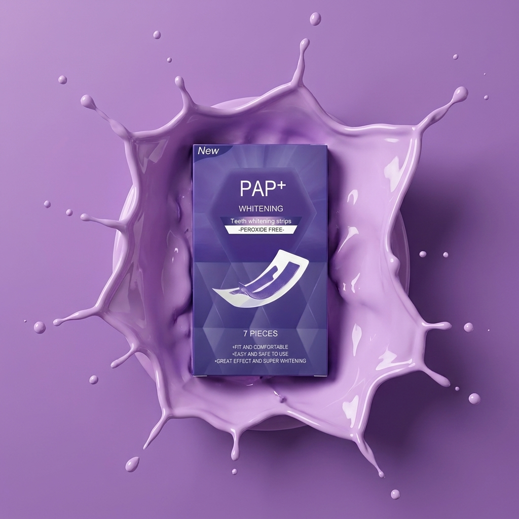 A BLËNK PAP+ whitening strip designed for daily use without sensitivity